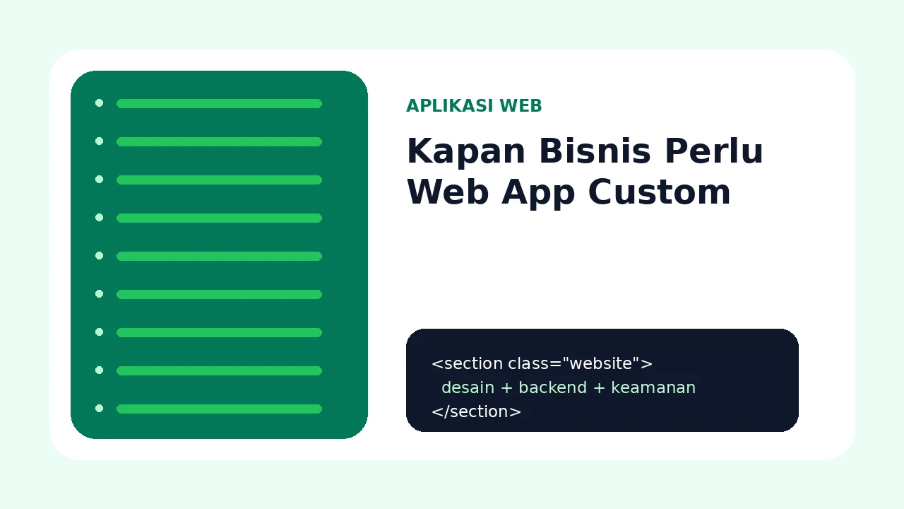 Kapan Bisnis Perlu Web App Custom